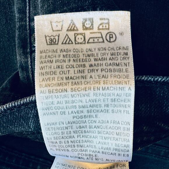 Levi’s 505 Straight Leg Jeans Women’s Size 12 Black Mid Rise Stretch Casual Mom - Picture 14 of 15